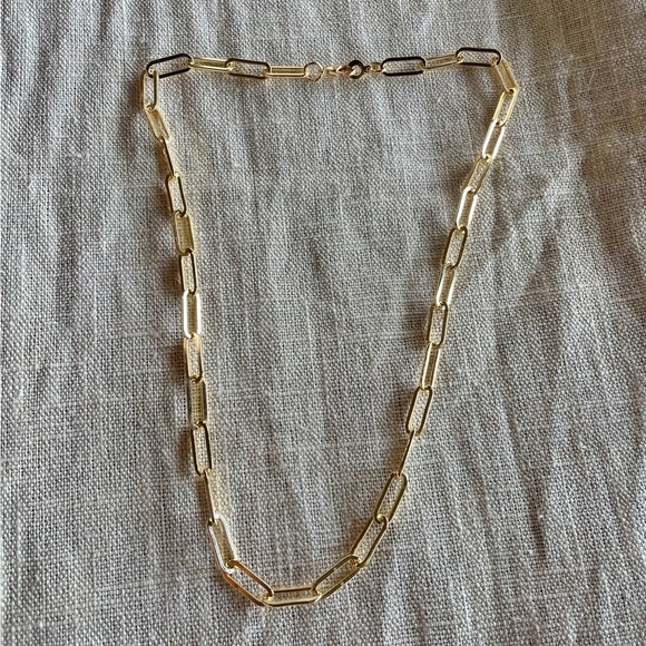 Gold Paperclip Chain, Gold Oval Link Necklace - Picture 3 of 8